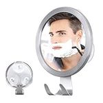 Ulinek Fogless Mirror, Shower Shaving Mirror New Upgraded Anti-Fog Shaving Shower Mirror with Razor Hook No Fog Makeup Mirror 3 Strong Suction Cup in Bathroom Wall Shower Door