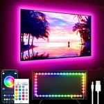 GIPOYENT TV Light Strip, Music Sync LED 3M TV Backlight, for 32-60 Inch TV, LED TV Light with Bluetooth Function - RGB Color Changing Light Strip for Home Theater (9.8ft)