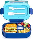 4-Compartment Kids Bento Lunch Box with Cutlery, Leakproof, BPA-Free - For Kids and Adults