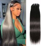BEAUTY GRACE Straight Human Hair Bundles Brazilian Virgin Hair 1 Bundle (100g±5g) Soft and Full Weave Bundles 100% Unprocessed Natural Color 20 Inch