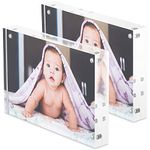 Scribble Direct 6 x 4 Inch Acrylic Photo Frame/Block, Free Standing, Use Horizontally or Vertically. A Pack of Two