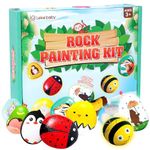 Lekebaby Rock Painting Kit, Boys Toys for 3-12 Years Old, Animal Arts and Crafts for Kids, Holiday Presents Gifts for Boys Girls Age 3+ Years Old, Animal/Green