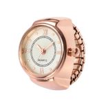 Shocknshop Stainless steel Analog Fashion Stylish & Stretchable Belt Ring Watch For Women & Girls (White Dial & Rosegold Strap) -W110