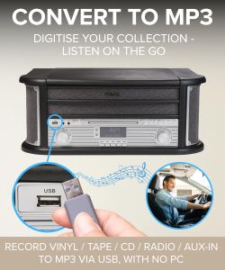 Denver 9-in-1 Retro Record Player – Bluetooth, CD, Cassette, FM Radio