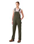 Dickies womens Women's Relaxed Fit Bib Overalls, Rinsed Moss Green, Small