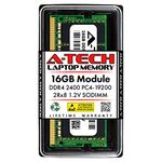 A-Tech 16GB DDR4 2400 MHz SODIMM PC4-19200 (PC4-2400T) CL17 2Rx8 Non-ECC Laptop RAM Memory Module