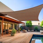 Shade&Beyond Sun Sail Shade Canopy Rectangle 8' x 10' 185GSM Shade Sail for Patio Deck Yard Backyard Outdoor Facility and Activities Brown