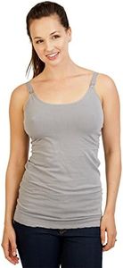 Bamboobies Women's Tank Top, Maternity Clothing for Breastfeeding, Slate, X-Small