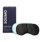 Amazon Brand - Solimo Sleep Mask, Ultra Smooth, Adjustable Strap, Total Blockout (Black & Sea Green, Pack Of 2)