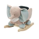 Nattou Rocker, Fully Padded Plush Rocking Animal, Safety Harness Included, 100 Percent Super Soft Polyester, PETA-Approved Vegan, 10 - 36 Months, (Axel and Luna Collection) Axel the Elephant