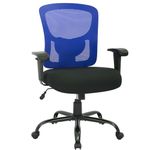 BestOffice Big and Tall Office Chair 400lbs Desk Chair Mesh Computer Chair with Lumbar Support Wide Seat Adjust Arms Rolling Swivel High Back Task Executive Ergonomic Chair for Home Office (Blue)