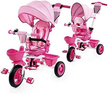 BOOWAY Baby Trike, 6-in-1 Kids Stroller Tricycle with Adjustable Push Handle, Removable Canopy, Safety Harness for 6 Months - 5 Year Old