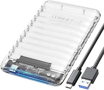 ORICO 2.5 inch Hard Drive Enclosure USB C to SATA III 6Gbps Clear External Hard Drive Case for All 7mm 9.5mm 2.5 inch SATA SSD HDD Up to 6TB, Tool-Free, Support USB 3.2 Gen 2 UASP (2139C3)