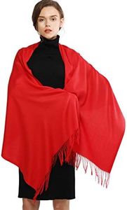 RIIQIICHY Scarfs for Women Winter Red Pashmina Shawls and Wraps for Evening Dresses Warm Large Scarves Wedding Shawl