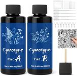 WAN2TLK Cyanotype Kit, Sun Printing Kit for Photographic Blueprints on Paper and Fabric, 2 Component Cyanotype Solution Sensitizer Set for Crafts DIY Project