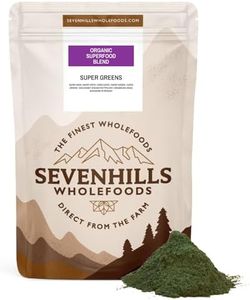 Sevenhills Wholefoods Polvere Di Miscela Superfood Biologica (Verdi Super), Spirulina, Clorella, Erba D'Orzo, Erba Di Grano 200g