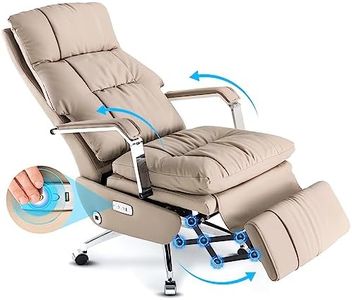 Hipappy Fauteuil de Bureau Électrique pour la Maison avec Support Dorsal et Repose-Pieds - Fauteuil de Direction Ergonomique en Cuir, Réglable en Hauteur, Capacité de 180 KG