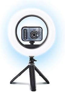 VTech - KidiZoom Vidéo Studio PRO, Appareil Photo Numérique Enfant, Selfie, Vidéo HD, Écran Couleur avec Ring Light, Trépied, Fond et Gants Verts, Cadeau de 7 Ans à 14 Ans - Contenu en Français