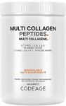 Codeage Multi Collagen Protein Powder Hydrolyzed, Type I, II, III, V, X, Grass Fed All in One Super Bone Broth and Collagen, 8.9 Ounces