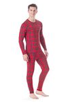 Rocky Thermal Underwear for Men (Long Johns Thermals Set) Shirt & Pants, Base Layer (Red Plaid - Standard Weight/X-Large)