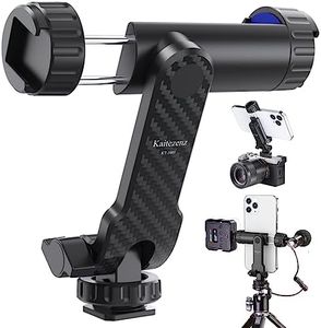 Kaitezenz Cell Phone Tripod Mount, Universal Tripod Phone Mount with 2 Cold Shoes, 360° Rotates 180° Tilts Camera Hot Shoe Phone Mount Smartphone Tripod Holder Adapter for iPhone Samsung All Phone
