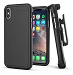 Encased iPhone Xs MAX Belt Clip Holster Case, Ultra Slim Protective Cover with Holster Clip for Apple iPhone Xs MAX Phone (Slimshield Series) Smooth Black