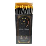 Mila Moya Decorative Wooden Matches 4in/10cm | 80 Count | Strike On The Box (Black Gold)