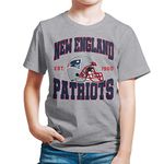 Junk Food Clothing x NFL - New England Patriots - Team Helmet - Kids Short Sleeve T-Shirt for Boys and Girls - Size Medium