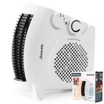 Rainberg Fan Heater with 2 Heat Settings 1000/2000W & Cool Function, Electric Heater, Room Heater with Variable Thermostat, Heaters For Home, Low energy. (FH-313)