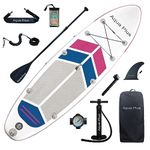 Aqua Plus 6inches Thick Inflatable SUP for All Skill Levels Stand Up Paddle Board,Paddle,Pump,ISUP Travel Backpack, Leash,Shoulder Strap,Youth,Adult Inflatable Paddle Board