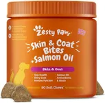 Zesty Paws Salmon Bites for Dogs - Omega 3 Fish Oil for Dogs Chews - Dog Allergy Relief Chews - Fish Oil for Dogs Joints - Itch Relief for Dogs - Dog Supplement for Arthritis - 90ct - Salmon Flavor