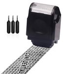 Privacy ID Address Blocker Stamp, Identity Theft Protection Roller Stamp, Personal Data Security Data Defender Roller Stamp Privacy Safety Theft Roller Stamp (Black Stamp + 3 Refills Ink)