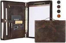 YLYYHH Personalized Padfolio for Men, 8.5 × 14” Legal Size Portfolio Organizer, Leather Binder 3 Ring, Clipboard Women, with Handle 15-inch Laptop (Non-Custom. Dark Khaki)