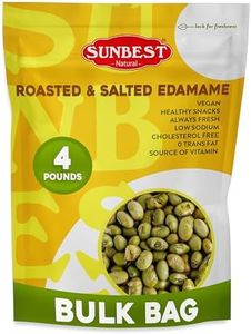 Sunbest Natural Dry Roasted Edamame – 4 lb Bulk Bag (64 oz) – Lightly Salted, Protein-Packed & Gluten-Free – Kosher, Vegan, Keto, Paleo – Great Snack & Recipe Add-In