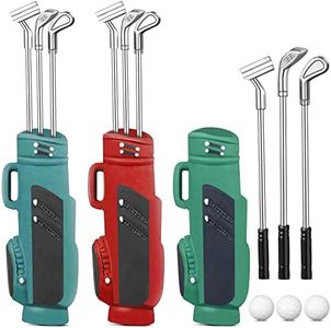 3 Sets Miniature Dollhouse Accessories Sports Miniature Golf Clubs Mini Golf Club Model Toys for 1:12 Scale Dollhouse Decorations, Red Blue Green