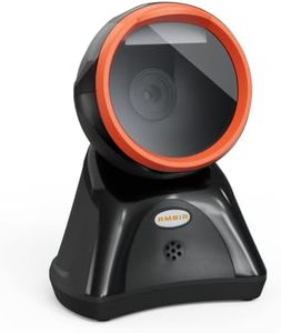Ambir DB100 Hands Free Plug & Play Omni-Directional Desktop USB 1D, 2D and QR Barcode Scanner - Black/Orange