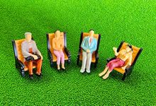 Kaushalya Miniatures Benches and Figures ~ Scale 1:25 (4 Chairs with 4 Figures)