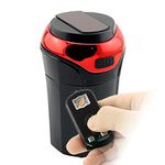 Car Ashtray with Removable Lighter and Blue Light LED and Lid, Detachable and Portable (Classic Red)