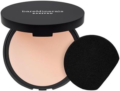 bareMinerals Barepro 24HR Skin-Perfecting Powder Foundation, Matte Pressed Powder Foundation Full Coverage with Plant-Based Squalene, Oil Control, Vegan - Fair 10 Cool