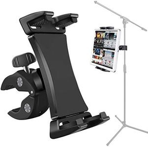 Microphone Music Stand Tablet Smartphone Holder Mount Heavy Duty 360 Degree Swivel Clamp Compatible with 3.5 to 13.5in Phone Tablets, iPad Pro 12.9 11 10.5 Air Mini, Surface Galaxy Tab, iPhone Galaxy