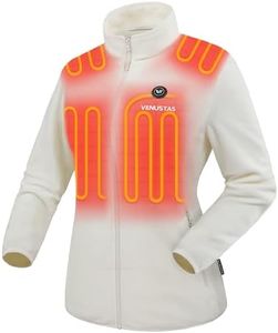 Venustas Women's Fleece Heated Jacket with Battery Pack, Soft Lightweight Heating Coat, Durable YKK Zipper