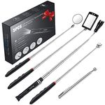 5pcs Magnetic Telescoping Pickup Tool Kit, Preciva Extendable Pick Up Tool with Magnet, LED Light,15lb/1lb/Round/Square Inspection Mirror/Telescoping Handle 360° Swivel for Extra Viewing and Pickup