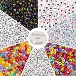 1900 Pcs 7 Colors Round Letter Beads for Bracelets - Sukh Letter Beads Bulk 4×7mm Letter Number Beads bead letters with 1 Roll Elastic String for Jewelry Making DIY Bracelets Necklaces Key Chains