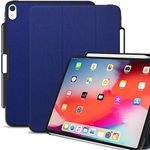 KHOMO iPad Pro 12.9 Inch Case 3rd Generation (Released 2018) with Pen Holder - Dual Blue Super Slim Cover - Support Pencil Charging