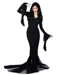 YAOBAOLE Costume Women Adult Plus Size Spooky Long Black Addams Family Dress for Halloween L