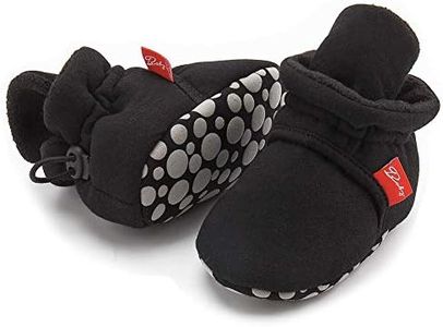 Babelvit Newborn Baby Boy Girl Soft Fleece Booties Stay On Infant Slippers Socks Shoe Non Skid Gripper Toddler First Walkers Winter Ankle Crib Shoes