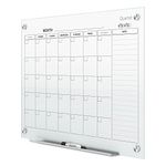 Quartet Whiteboard Calendar, Glass Dry Erase White Board Planner, 48" x 36", White Surface, Frameless, Infinity (GC4836F)