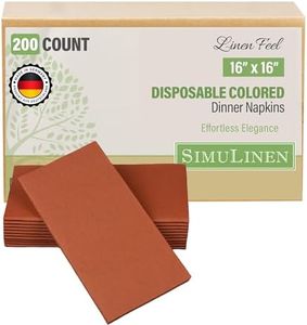 SimuLinen Terracotta Linen Feel Disposable Dinner Napkins - Burnt Orange Cloth-Like Fall Napkins, Pumpkin Spice, 16"x16", Box of 300