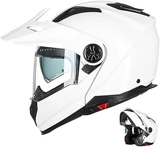 ILM Motorcycle Full Face Modular ATV Helmet Three in One Casco with Pinlock Anti Fog Visor for Men Women DOT Model-909F(White XXL)