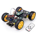 FREENOVE 4WD Car Kit for Raspberry Pi Pico W (Included) (Compatible with Arduino IDE), Dot Matrix Expressions, Obstacle Avoidance, Line Tracking, Light Tracing, Colorful Light, Remote, App